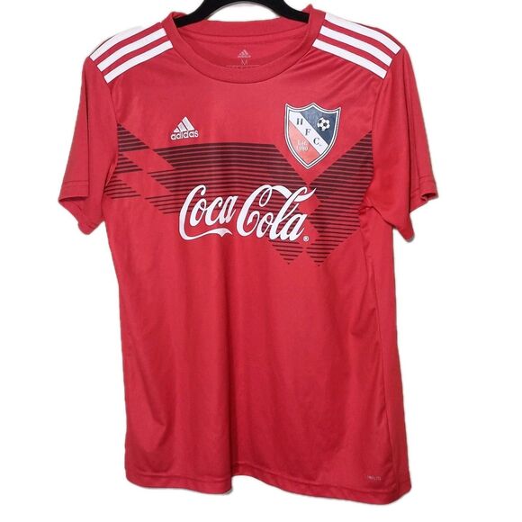 Adidas HFC Soccer Jersey Shirt Size Young Adult Medium Number 21 Coca Cola Front - Picture 1 of 16